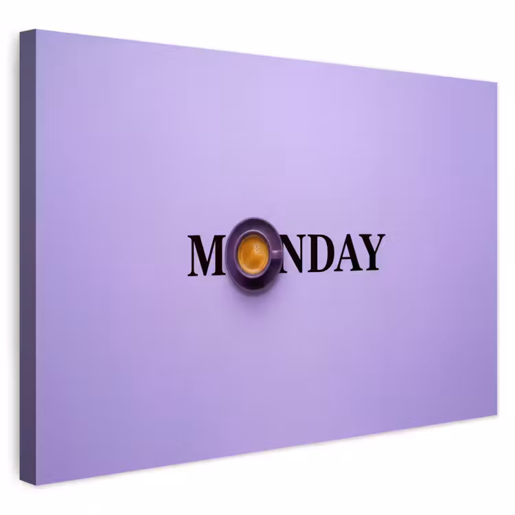 Buiten canvas - Maandag - Mok - Koffie - Paars — 1
