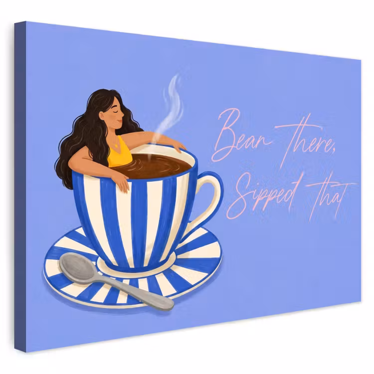 Buiten canvas - Mok - Koffie - Vrouw - Paars — 1