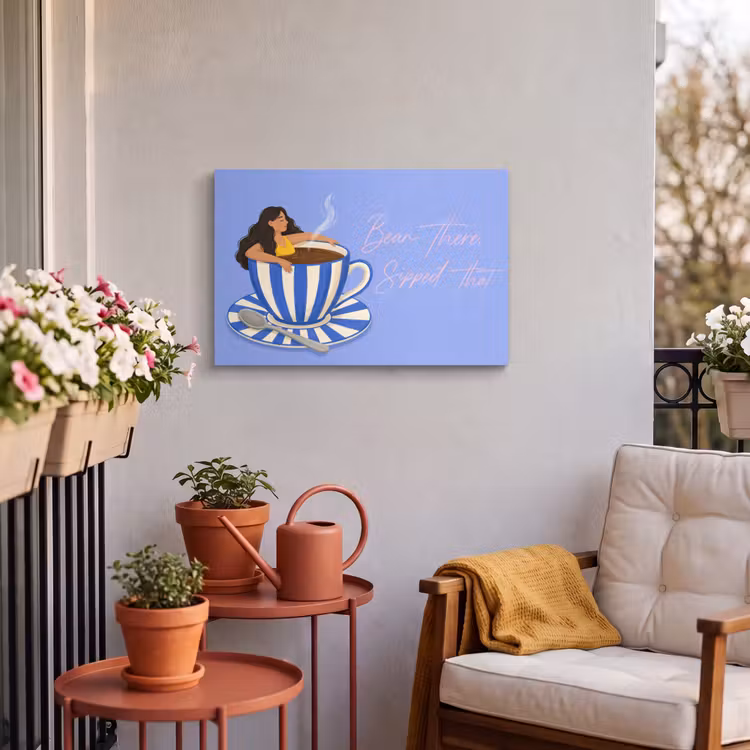 Buiten canvas - Mok - Koffie - Vrouw - Paars — 3