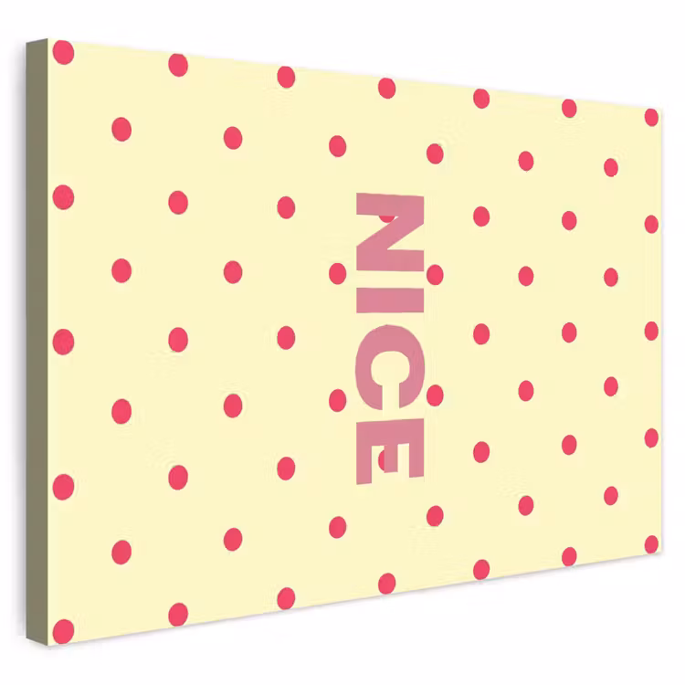 Buiten canvas - Nice - Stippen - Roze - Geel — 1