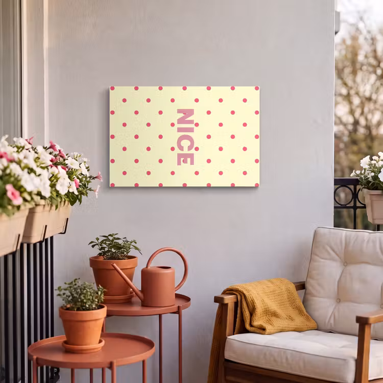 Buiten canvas - Nice - Stippen - Roze - Geel — 4