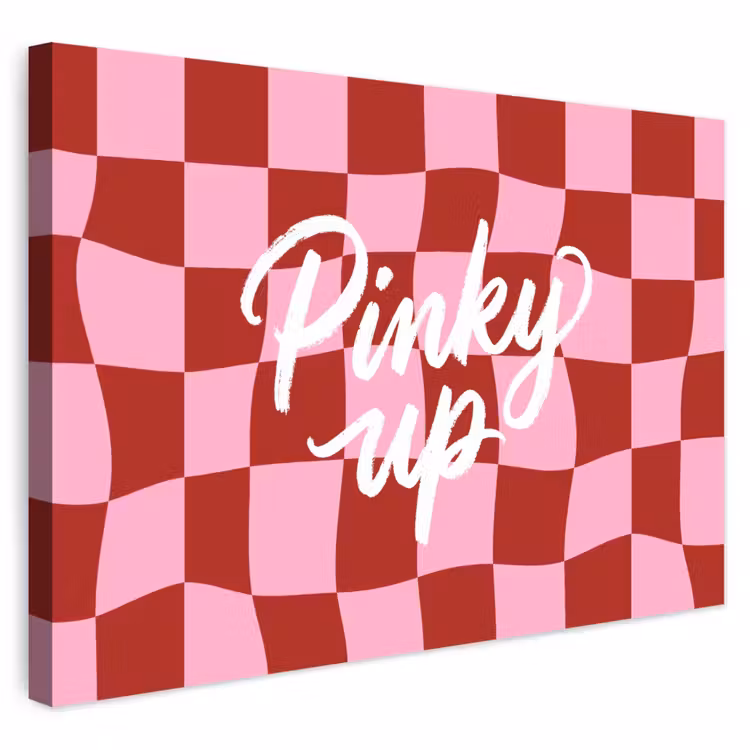 Buiten canvas - Pinky up - Geblokt - Bordeauxrood — 1