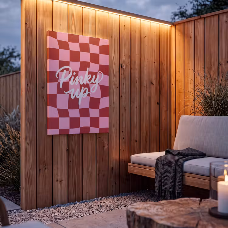 Buiten canvas - Pinky up - Geblokt - Bordeauxrood — 4