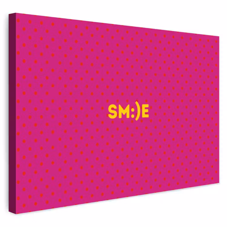 Buiten canvas - Smile - Stippen - Roze — 1