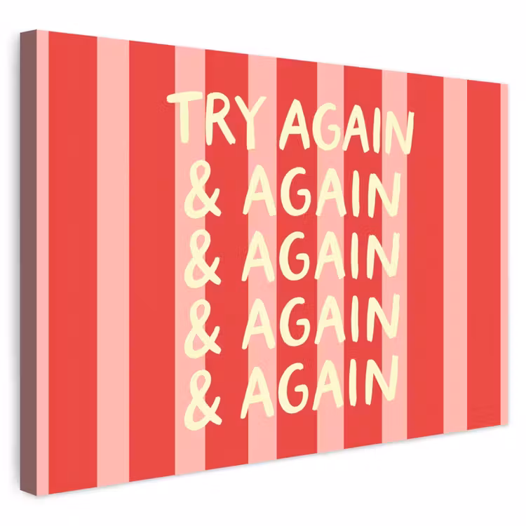 Buiten canvas - Strepen - Rood - Try again — 1