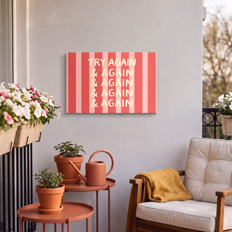 Buiten canvas - Strepen - Rood - Try again — 4