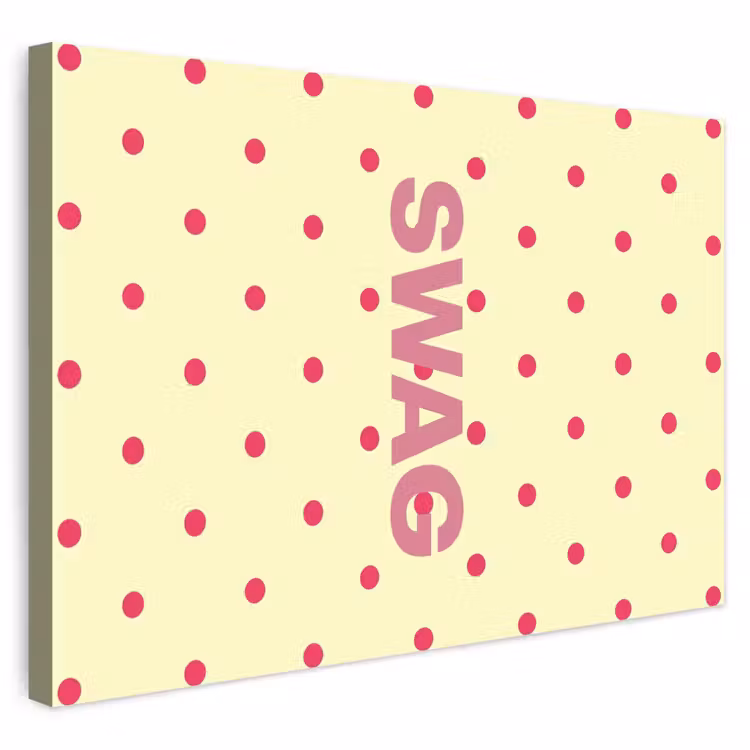 Buiten canvas - Swag - Roze - Stippen - Geel — 1