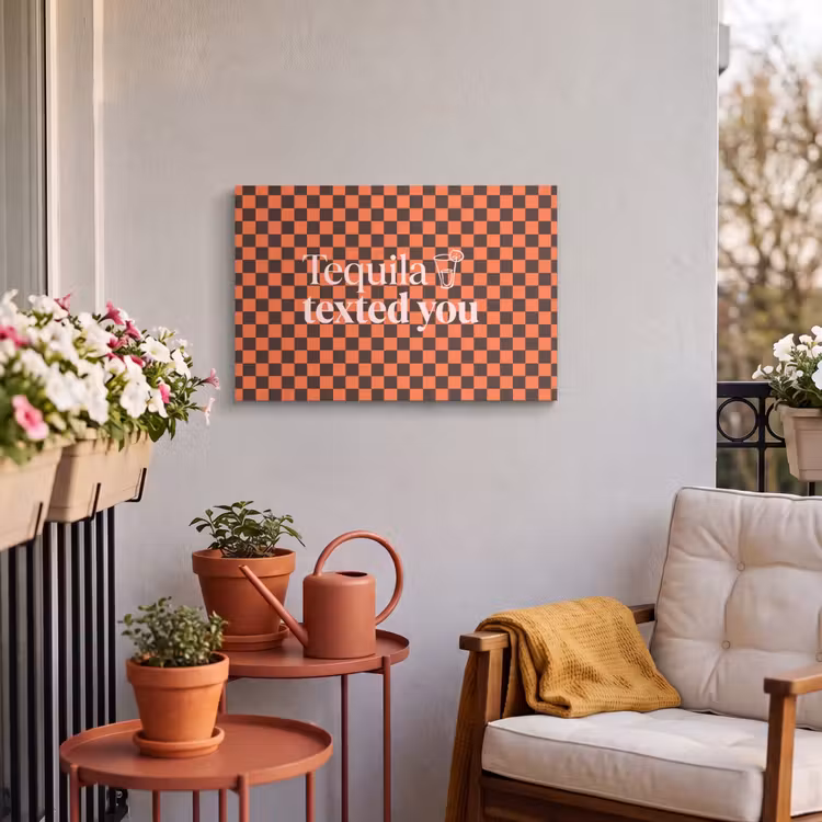 Buiten canvas - Tequila texted you - Glas - Vierkanten - Oranje — 4