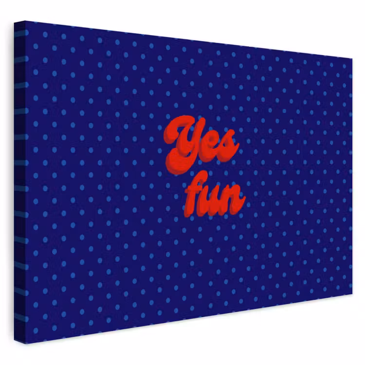 Buiten canvas - Yes fun - Rood - Blauw - Stippen — 1