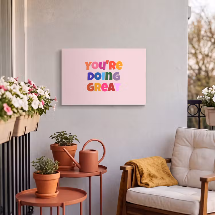 Buiten canvas - You're doing great - Roze - Kleurrijk — 4