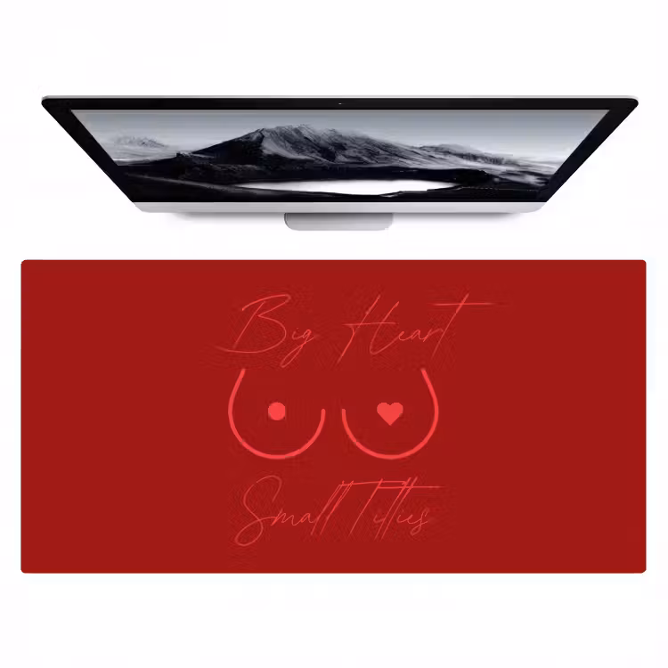 Bureau onderlegger - big heart small titties - Hart - Rood — 1