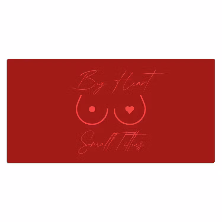 Bureau onderlegger - big heart small titties - Hart - Rood — 2