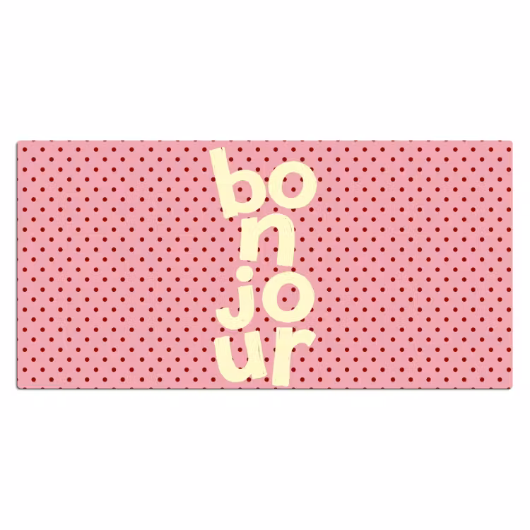 Bureau onderlegger - Bonjour - Stippen - Roze- Geel — 2
