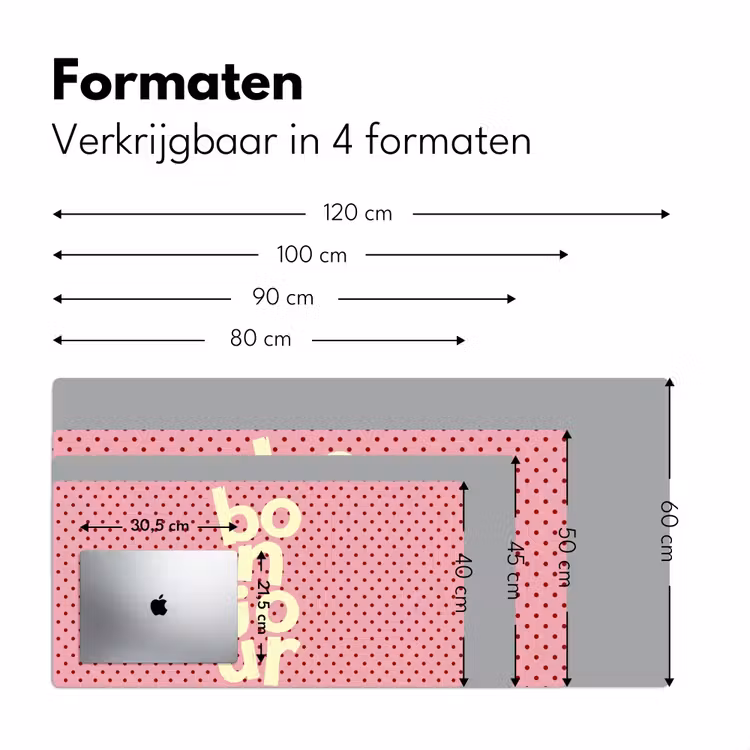 Bureau onderlegger - Bonjour - Stippen - Roze- Geel — 8