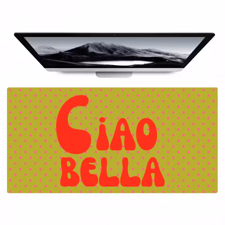 Bureau onderlegger - Ciao bella - Rood - Groen - Stippen — 1