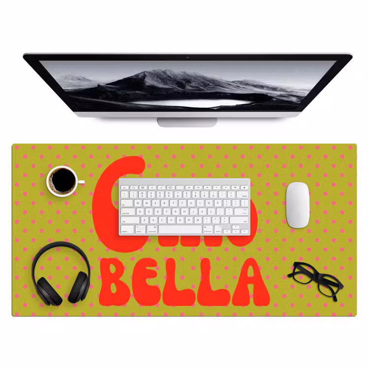 Bureau onderlegger - Ciao bella - Rood - Groen - Stippen — 4