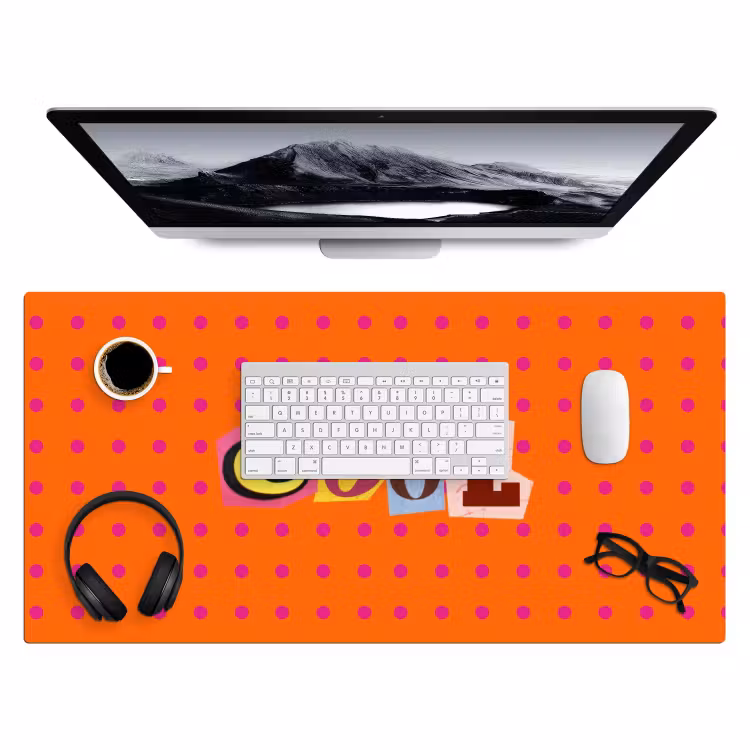 Bureau onderlegger - Cool - Stippen - Oranje — 4