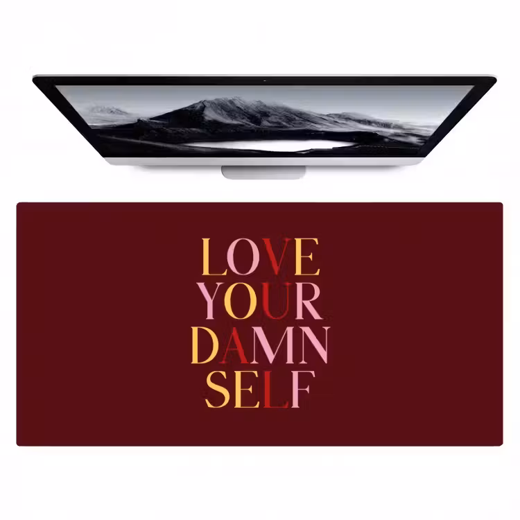 Bureau onderlegger - Love your damn self - Kleurrijk - Bordeaux — 1