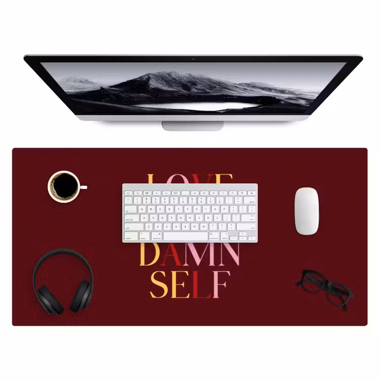 Bureau onderlegger - Love your damn self - Kleurrijk - Bordeaux — 4