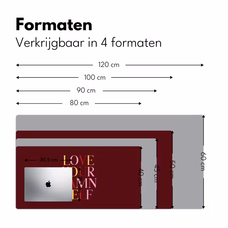 Bureau onderlegger - Love your damn self - Kleurrijk - Bordeaux — 8