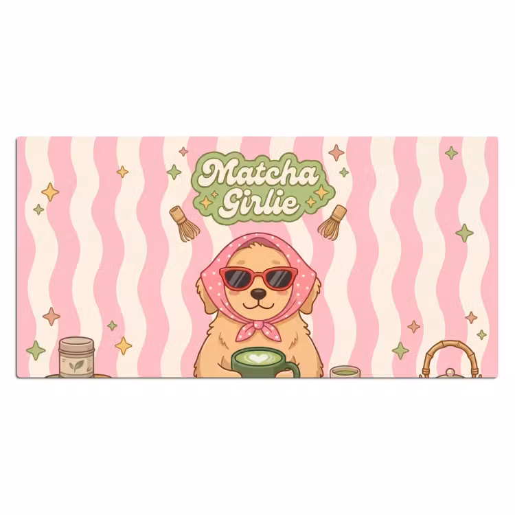 Bureau onderlegger - Matcha - Hond - Roze - Groen — 2