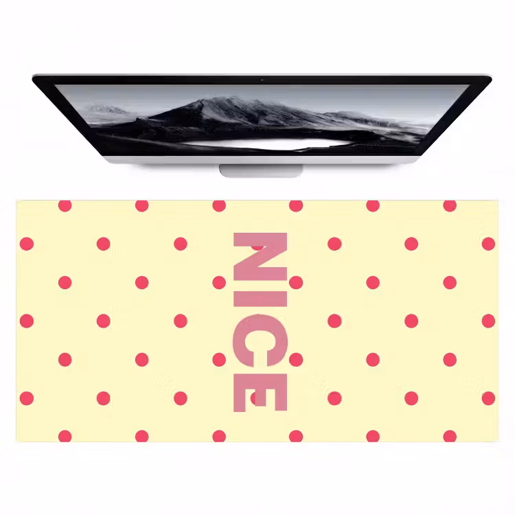 Bureau onderlegger - Nice - Stippen - Roze - Geel — 1