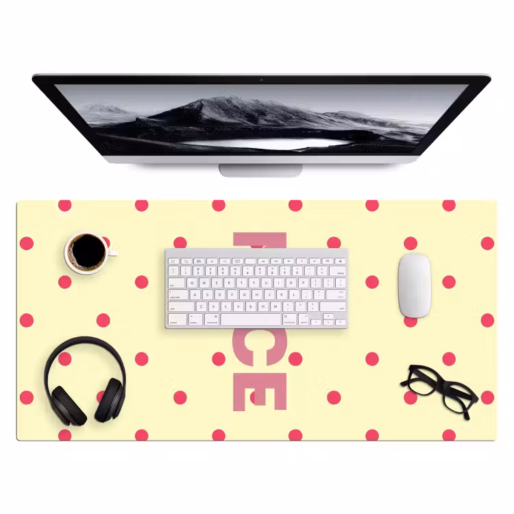 Bureau onderlegger - Nice - Stippen - Roze - Geel — 4