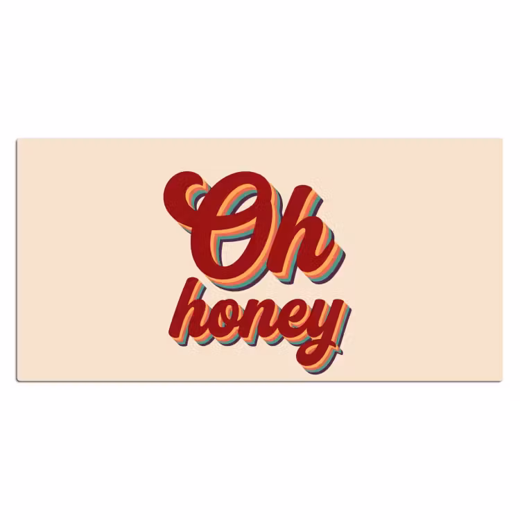 Bureau onderlegger - Oh honey - Rood - Schaduw — 2