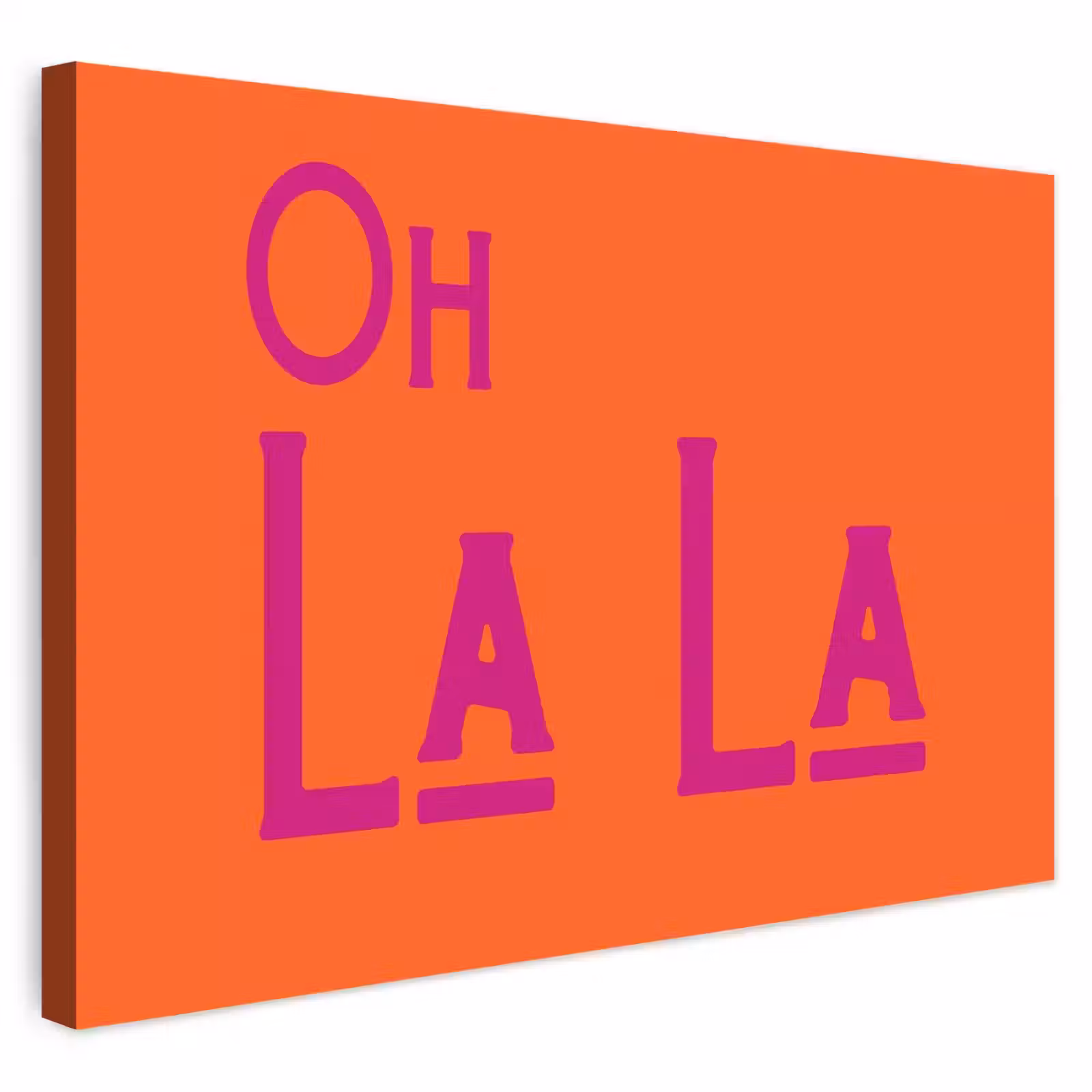Buiten canvas - Oh la la - Oranje - Roze - Scheeflettertype — 1