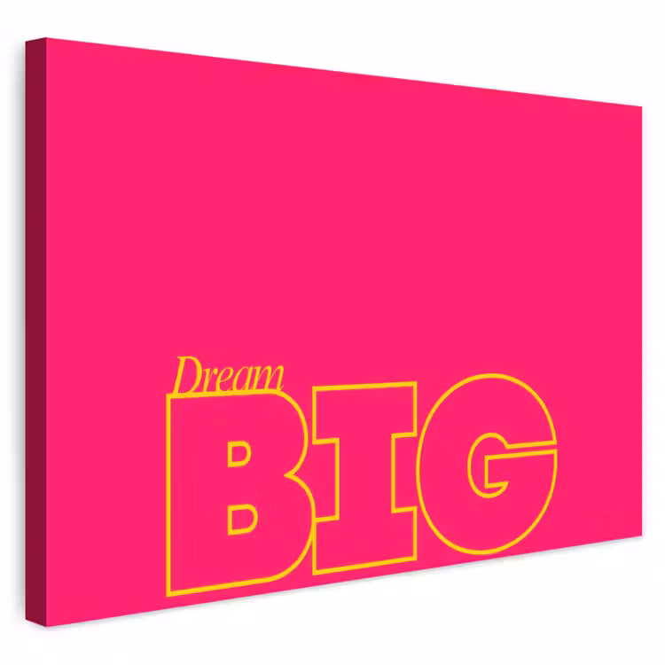 Buiten canvas - Minimalistisch - Roze - Dream big - Grafisch — 1
