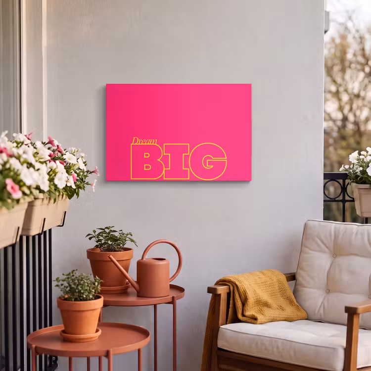 Buiten canvas - Minimalistisch - Roze - Dream big - Grafisch — 3