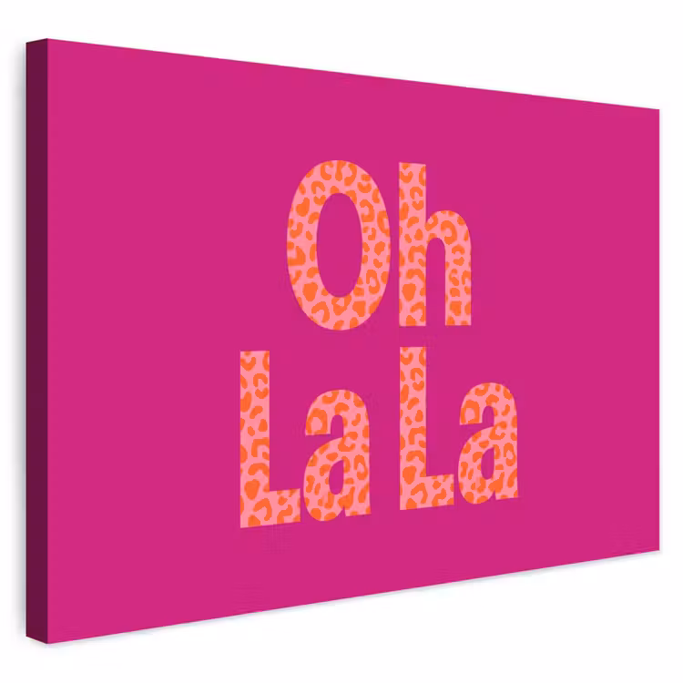 Buiten canvas - Oh la la - Luipaardprint - Roze — 1