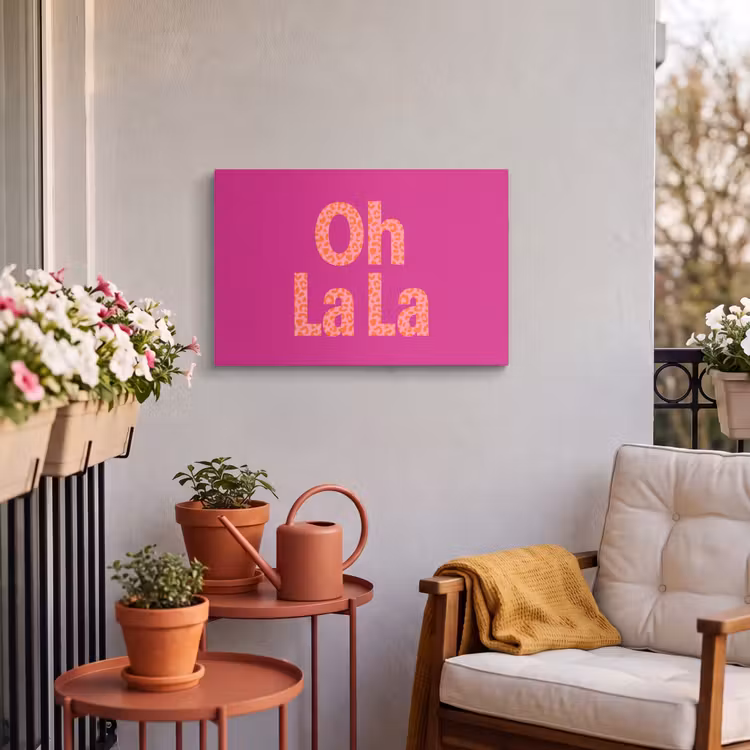Buiten canvas - Oh la la - Luipaardprint - Roze — 3