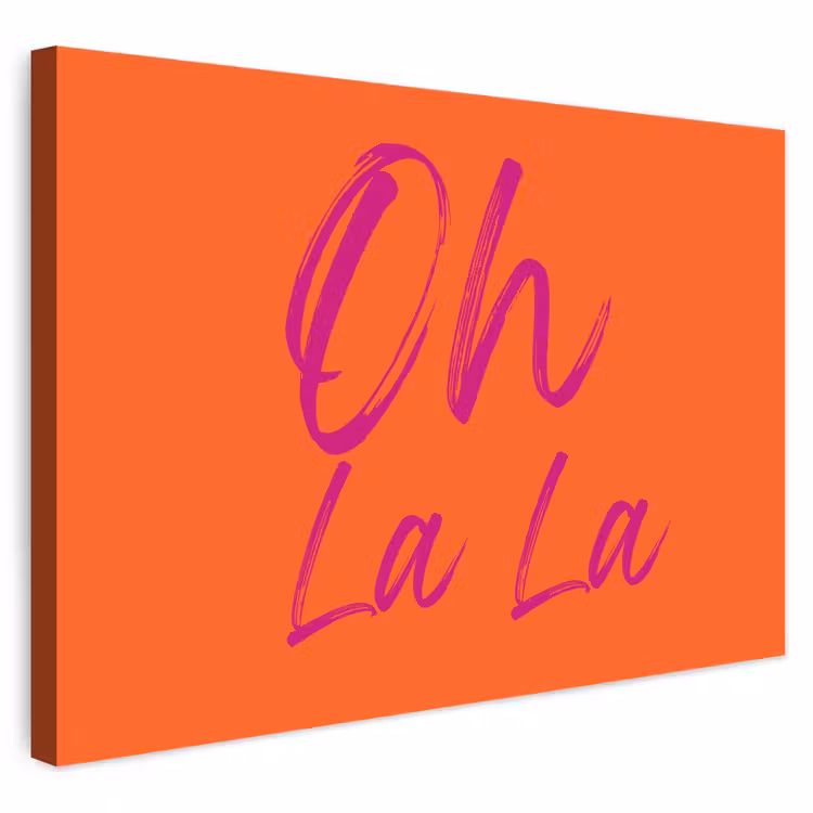 Buiten canvas - Oh la la - Oranje - Roze - Grafisch — 1