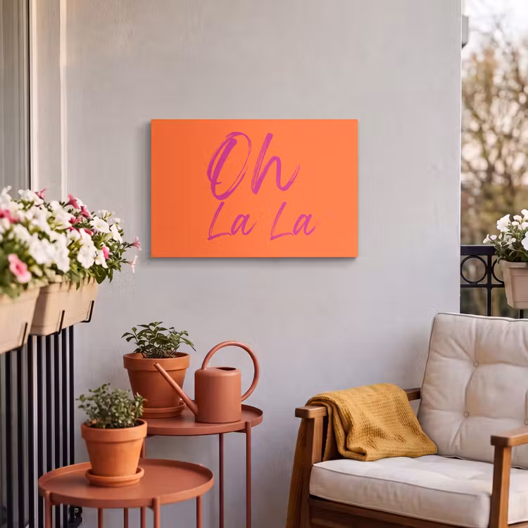 Buiten canvas - Oh la la - Oranje - Roze - Grafisch — 3