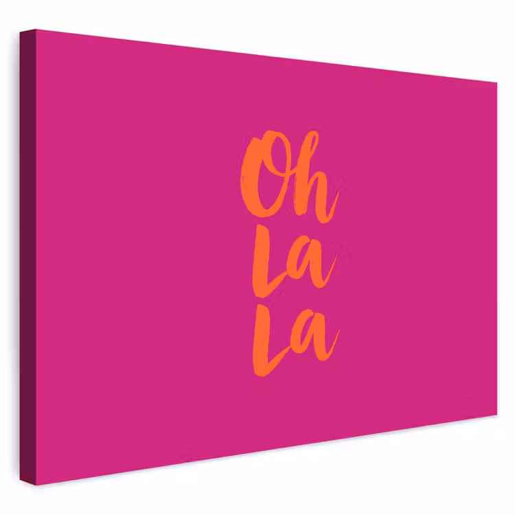 Buiten canvas - Oh la la - Roze - Oranje - Minimalistisch — 1
