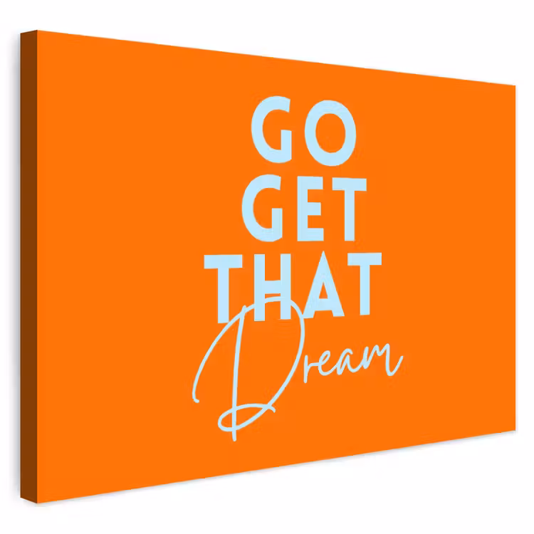 Buiten canvas - Oranje - Blauw - Go get that dream — 1
