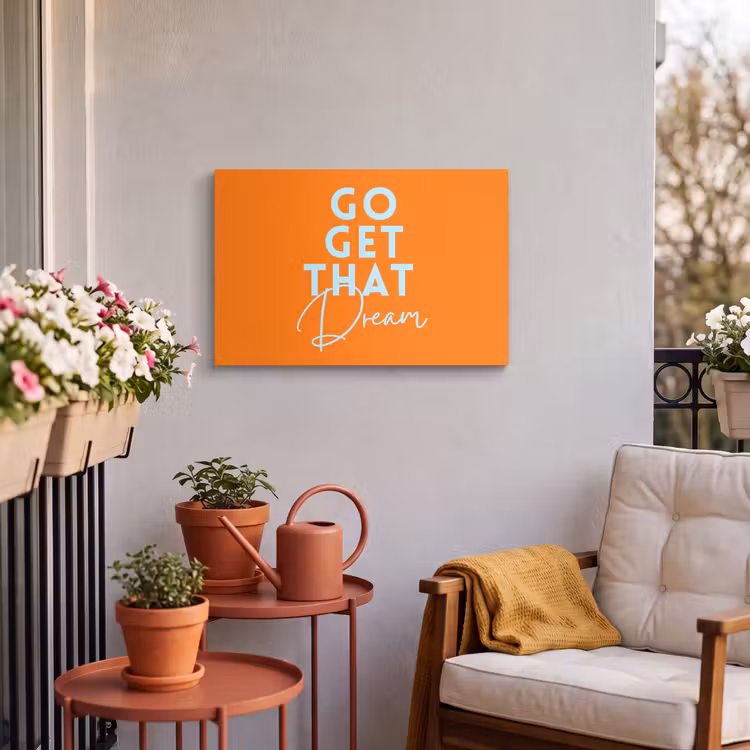 Buiten canvas - Oranje - Blauw - Go get that dream — 3