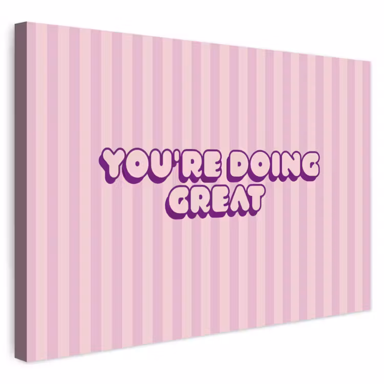 Buiten canvas - Paars - Strepen - You're doing great - Schaduw — 1