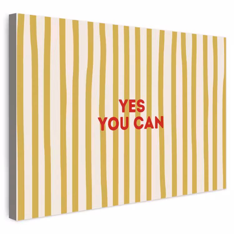 Buiten canvas - Strepen - Abstract - Yes you can - Rood — 1