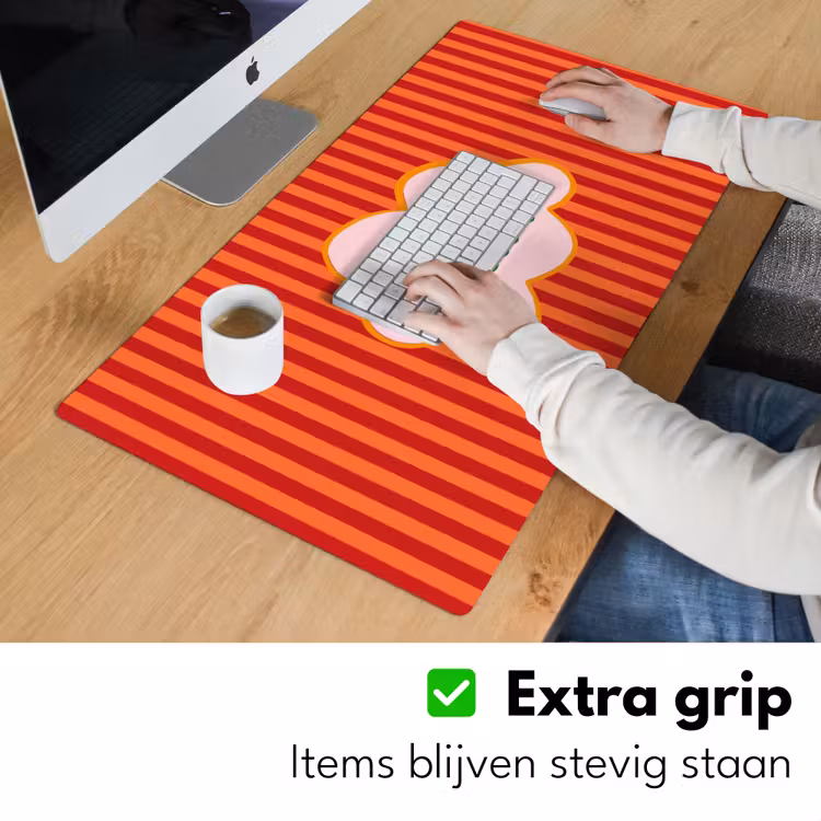 Bureau onderlegger - Ciao bella - Tekstwolk - Strepen - Oranje — 6