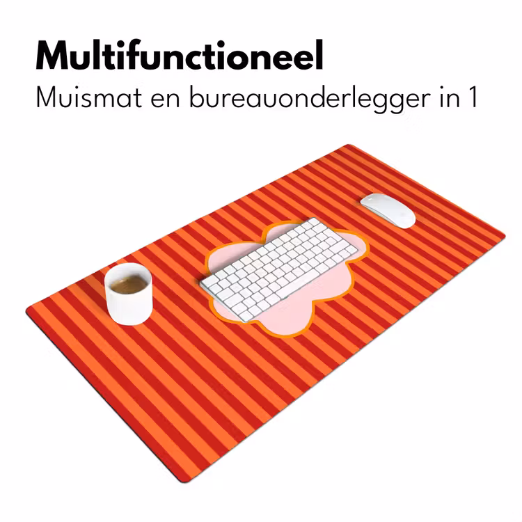 Bureau onderlegger - Ciao bella - Tekstwolk - Strepen - Oranje — 7