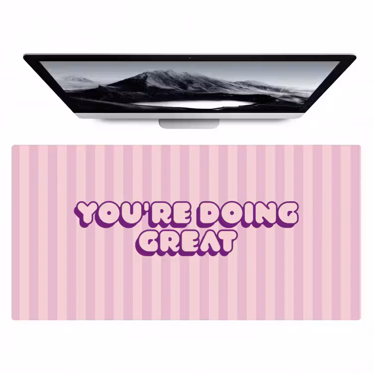 Bureau onderlegger - Paars - Strepen - You're doing great - Schaduw — 1
