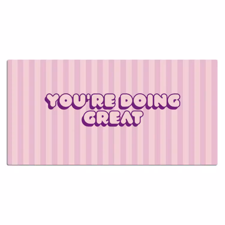 Bureau onderlegger - Paars - Strepen - You're doing great - Schaduw — 2
