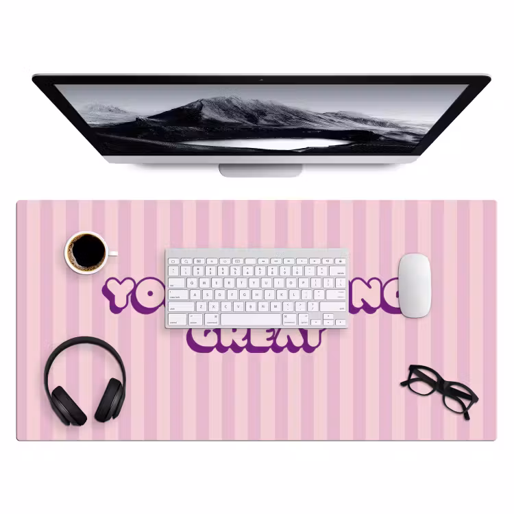 Bureau onderlegger - Paars - Strepen - You're doing great - Schaduw — 4