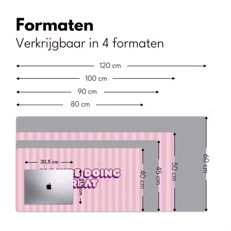 Bureau onderlegger - Paars - Strepen - You're doing great - Schaduw — 8