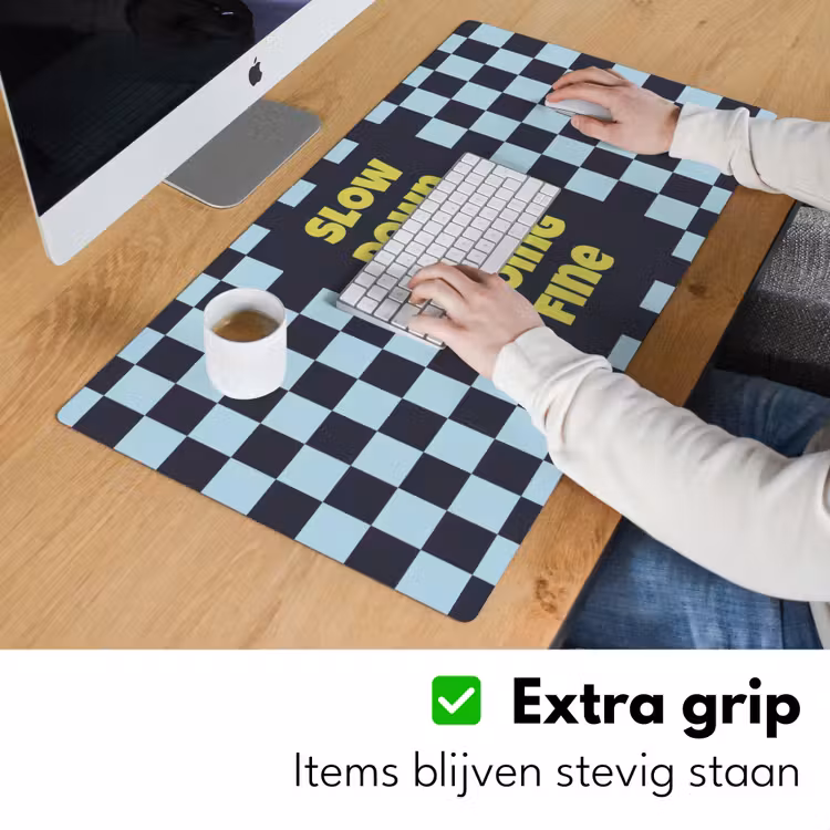 Bureau onderlegger - Patroon - Geblok - Blauw - Slow down you're doing fine — 6