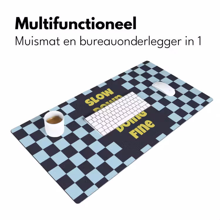 Bureau onderlegger - Patroon - Geblok - Blauw - Slow down you're doing fine — 7