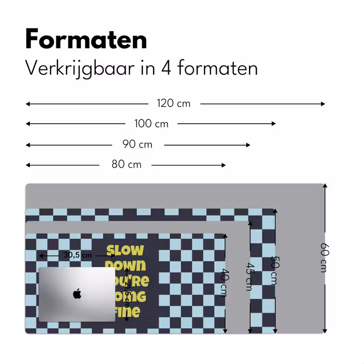 Bureau onderlegger - Patroon - Geblok - Blauw - Slow down you're doing fine — 8