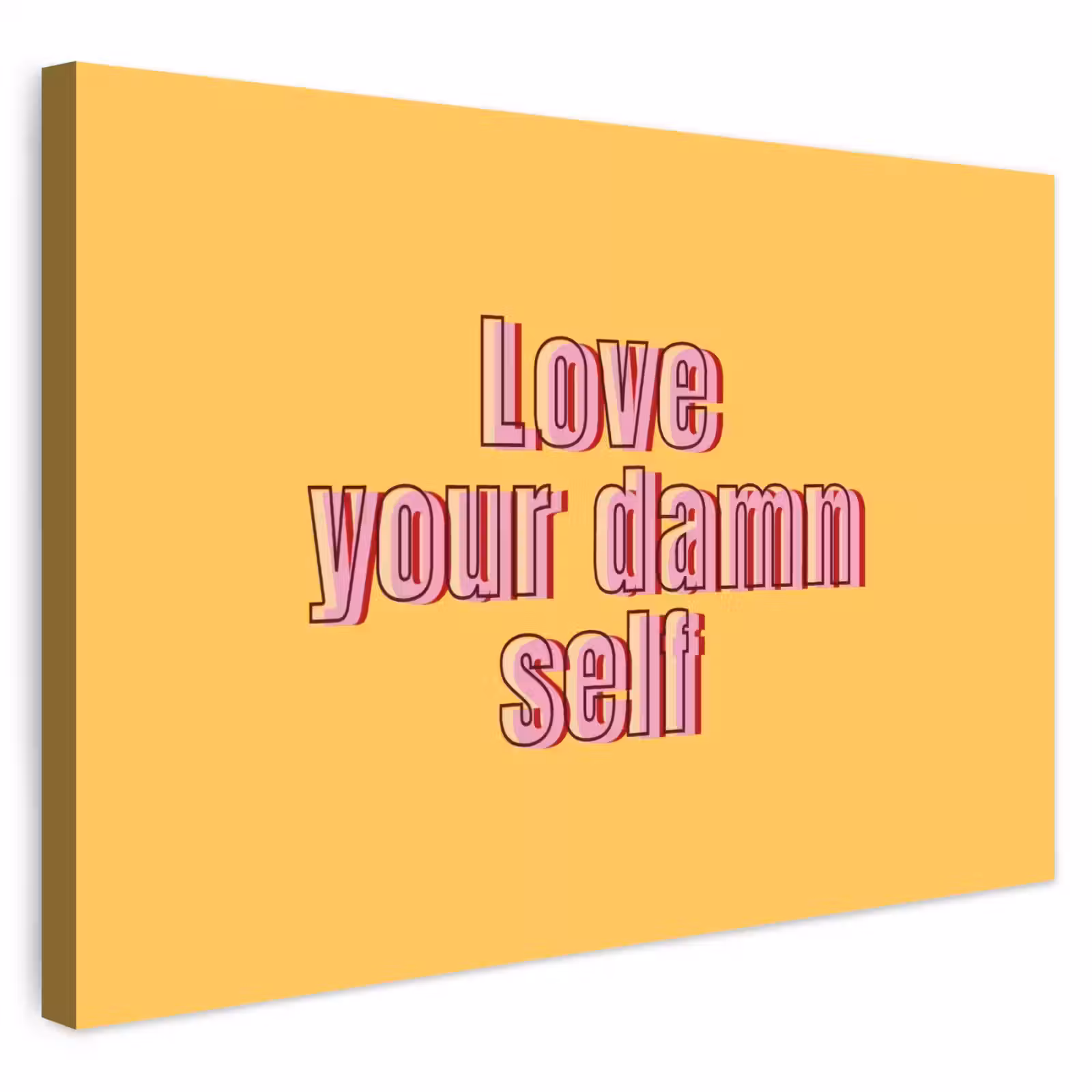 Buiten canvas - Love yourself - Roze - Geel — 1